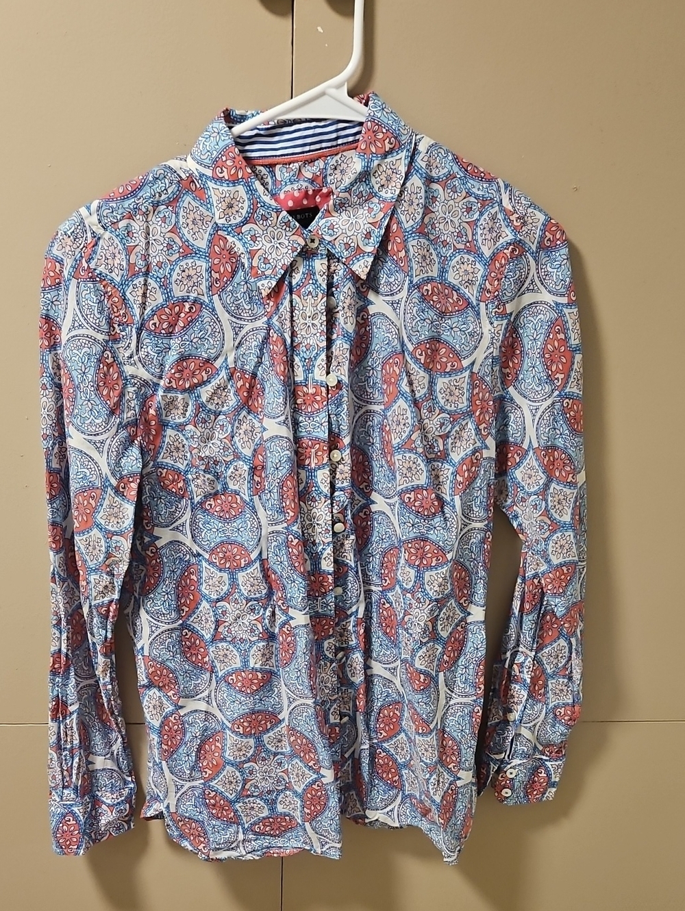 Talbots Blue & Red Paisley-Style Button-Down Shirt
